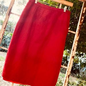 Vintage 80s red wool skirt